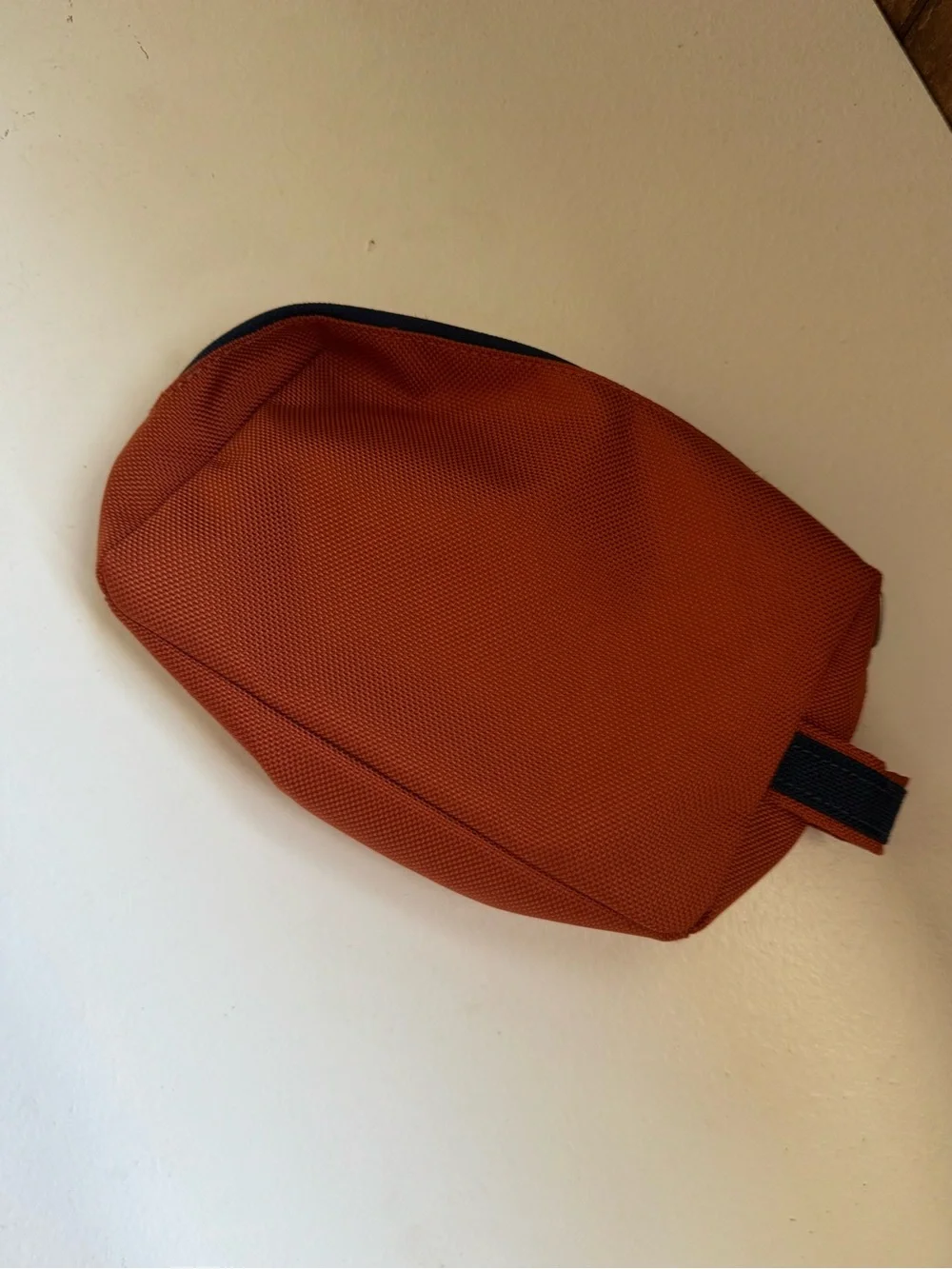TUMI Travel Kit Small Accessory Pouch Orange with blue Trim